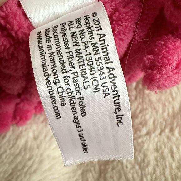 Animal Adventure Hot Pink Pig Plush Ribbed 16” 2011 Stuffed Animal Toy - Picture 5 of 6